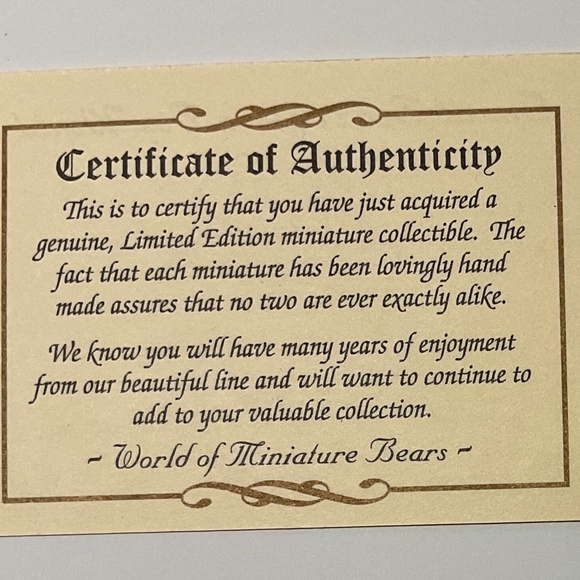 World of Miniature Bears Plush Ferret #992-W with Certificate of Authenticity - Picture 2 of 7